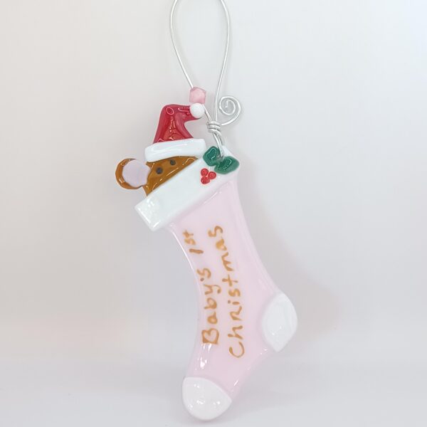 2025 Baby: Teddy Bear Stocking Pink