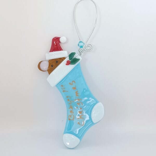 2025 Baby: Teddy Bear Stocking Blue