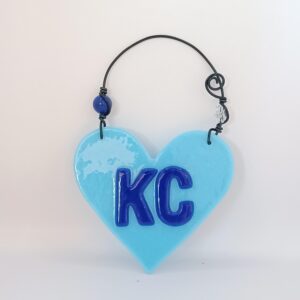 Kansas City: KC Heart Light Blue with Royal Blue Letters