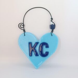 Kansas City: KC Heart Light Blue with Navy Letters