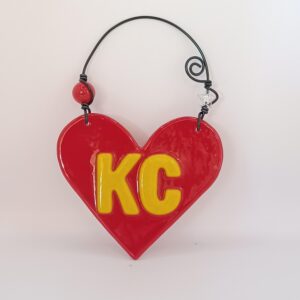 Kansas City:  KC Heart Red with Yellow Letters